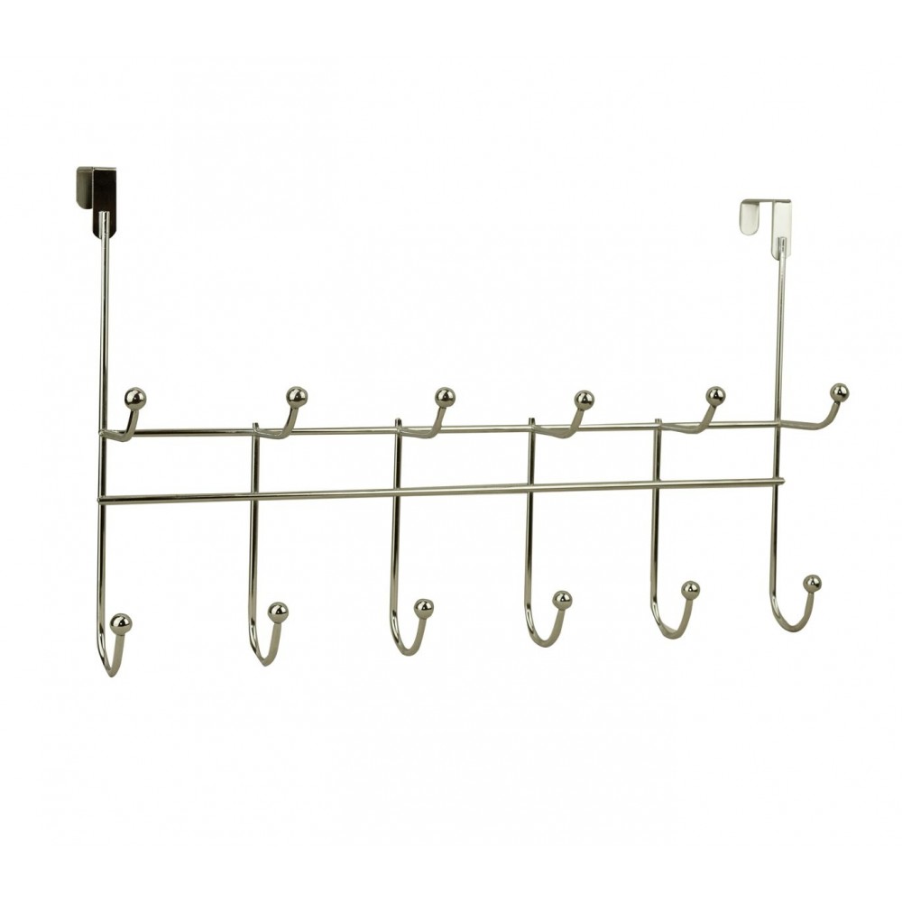 Appendiabiti da porta con ganci 364154 12 posti in metallo cromato