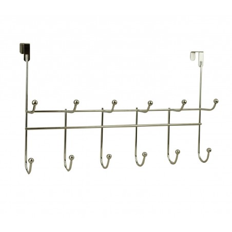 Appendiabiti da porta con ganci 364154 12 posti in metallo cromato