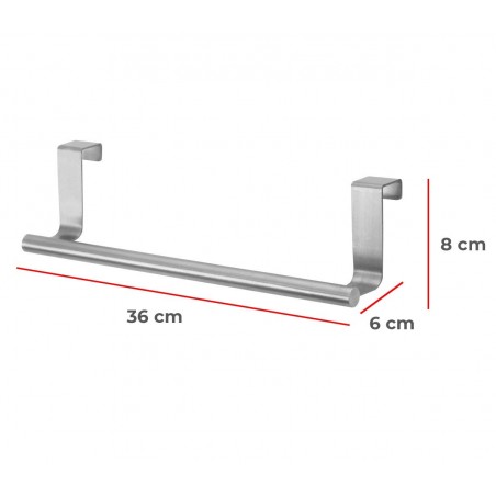 Porta asciugamani salvaspazio 061008 in acciaio 36x8x6 cm appendibile ad anta