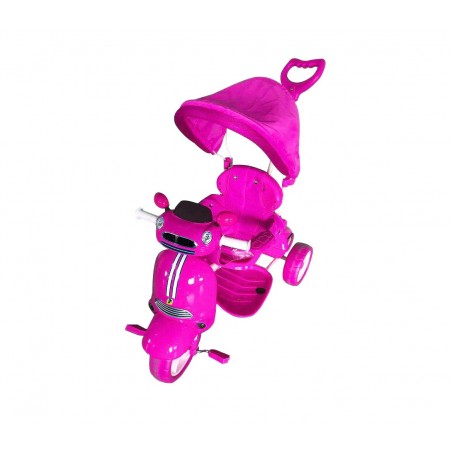 Triciclo CAR a spinta con pedali LT886 per bambini con cappottina Triciclo CAR a spinta con pedali LT886 per bambini con cappottina