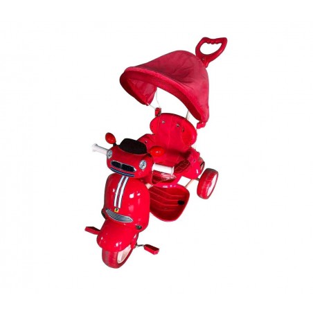 Triciclo CAR a spinta con pedali LT886 per bambini con cappottina Triciclo CAR a spinta con pedali LT886 per bambini con cappottina