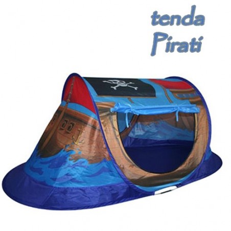 Tenda da gioco rettangolare a forma di nave dei pirati per bambini 127x72x72 cm 