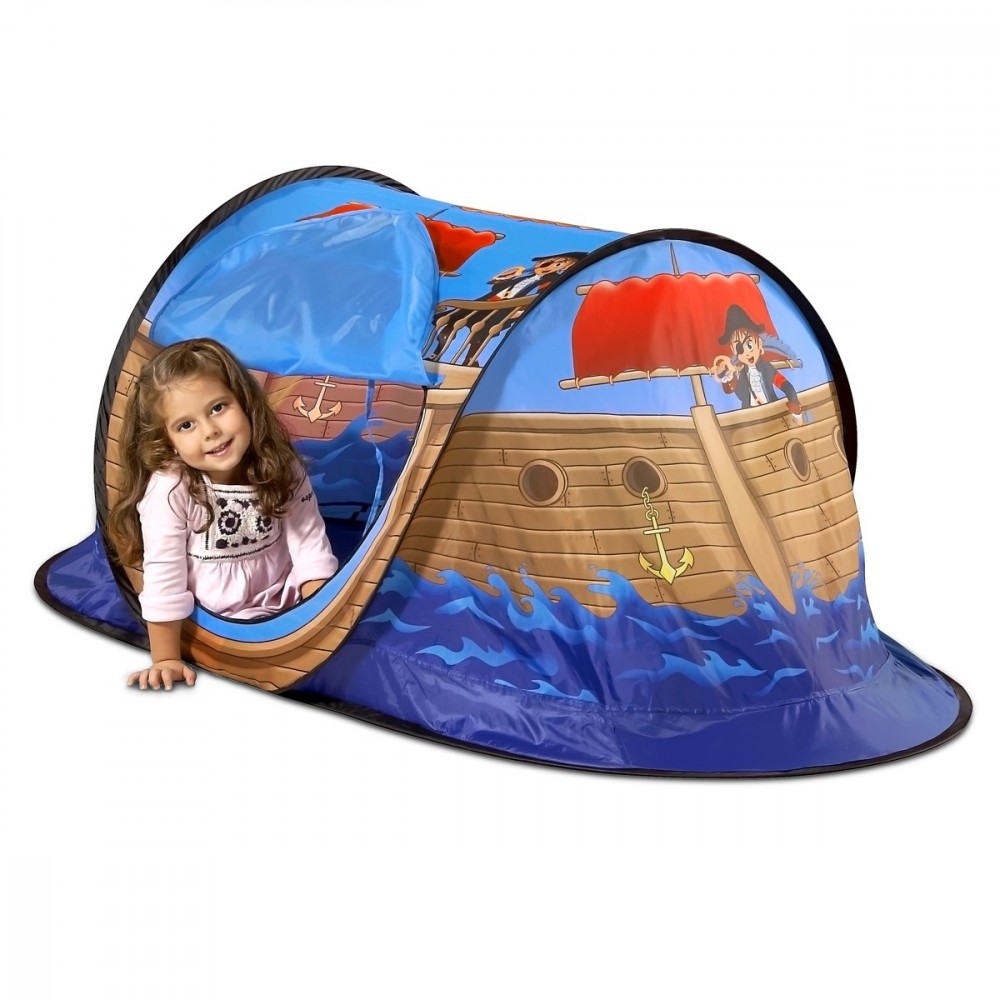 Tenda da gioco rettangolare a forma di nave dei pirati per bambini 127x72x72 cm 