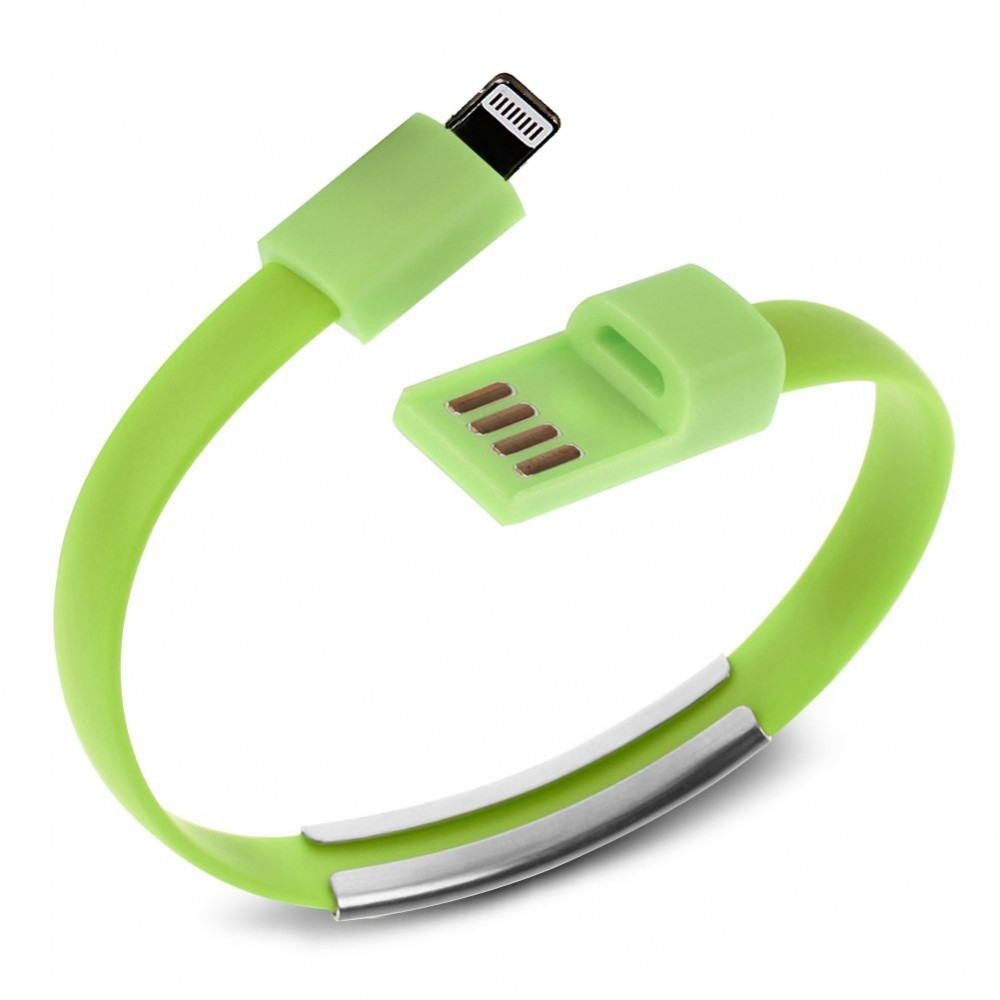 Bracciale cavo dati usb compatibile iphone con funzione di caricabatteria in silicone colorato unisex