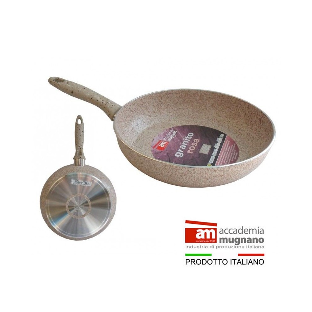 Padella antiaderente 18 cm rivestimento Natural Stone effetto pietra Accademia Mugnano Linea GRANITO ROSA