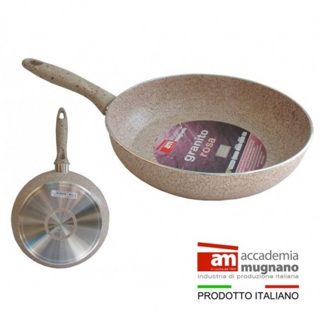 Padella antiaderente 18 cm rivestimento Natural Stone effetto pietra Accademia Mugnano Linea GRANITO ROSA