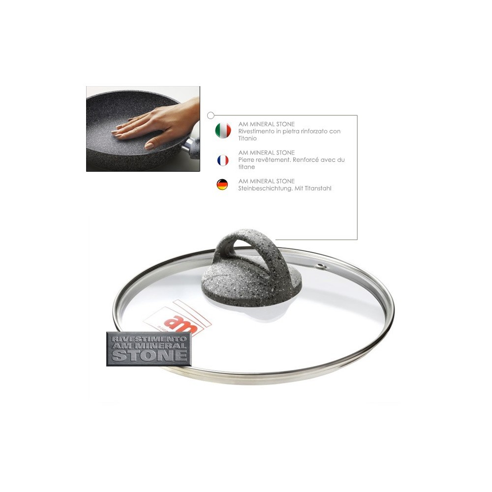 Coperchio in vetro 20 cm Accademia Mugnano Linea CUORE DI PIETRA Mineral Stone