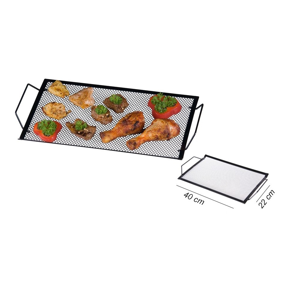 Vassoio per griglia in ferro 40 X 22cm BBQ COLLECTION doppio utilizzo 