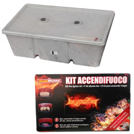 Kit accendifuoco ecologico facile veloce e pulito senza additivi chimici confezione 850 gr