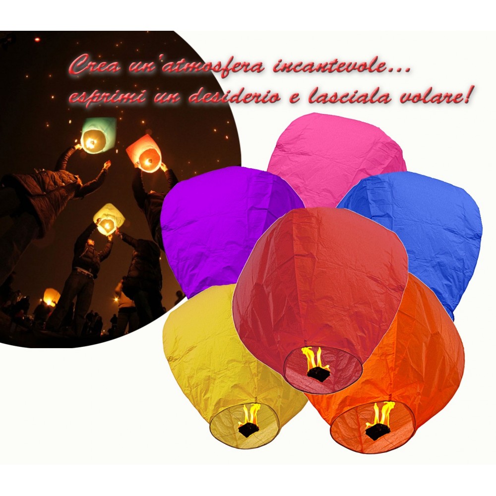 Lanterna volante ski lantern colorate diametro 33 cm crea una magica atmosfera