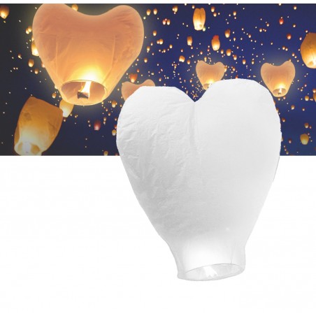 Lanterna a forma di cuore volante love lanterns colorate diametro 34 cm crea una magica atmosfera