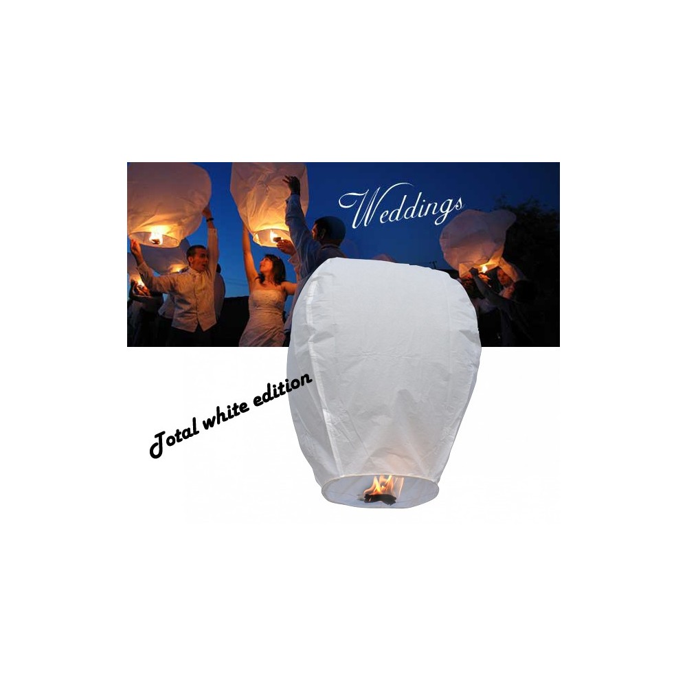 Lanterne volanti total white edition wedding love lanterns diametro 33 cm