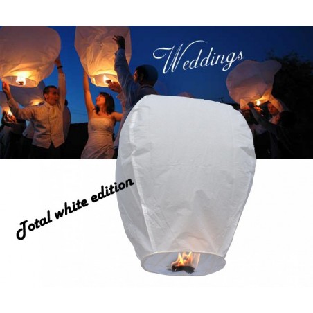 Lanterne volanti total white edition wedding love lanterns diametro 33 cm