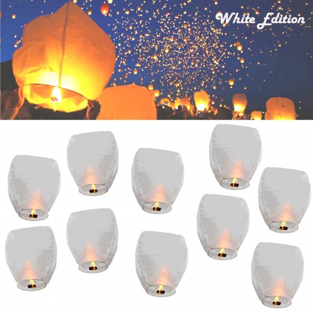 Lanterne volanti total white edition wedding love lanterns diametro 33 cm