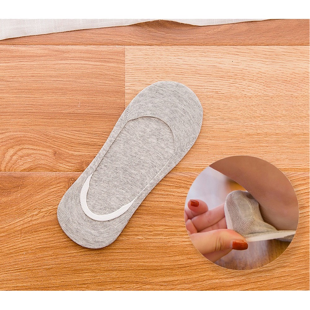 Pack da 12 Calzini invisibili con striscia di silicone antiscivolo NY-700D