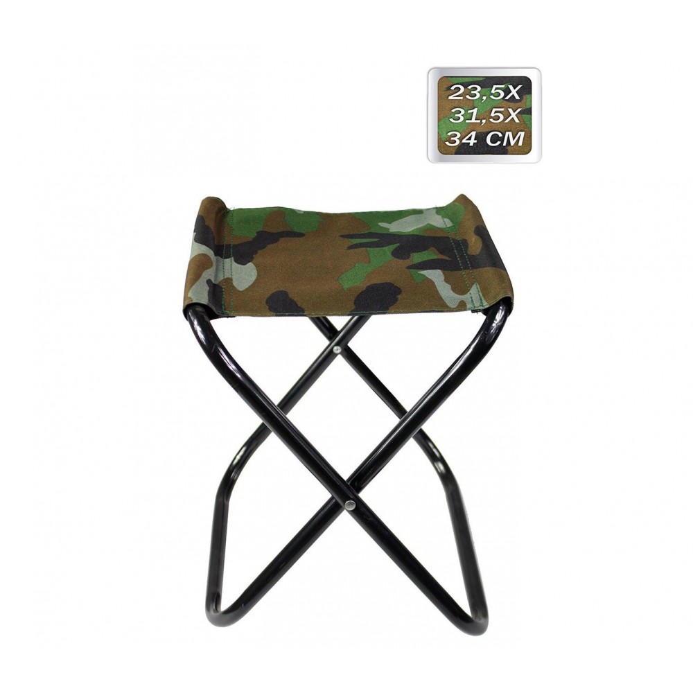 Sgabello piegevole EVERTOP 288351 camouflage per campeggio montagna mare 