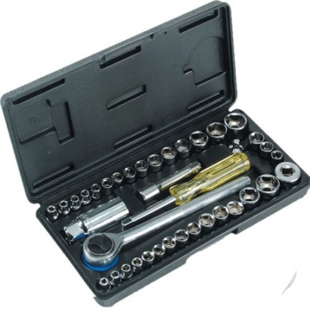 Set chiavi a bussola con cricchetto 40 pezzi da 3/8 e 1/4  con valigetta