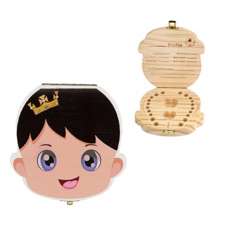 Cofanetto in legno colorati porta dentini da latte per bambino e bambina 