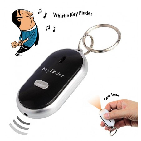 Portachiavi whistle key finder trova chiavi con fischio e luce localizza chiavi ad ultrasuoni