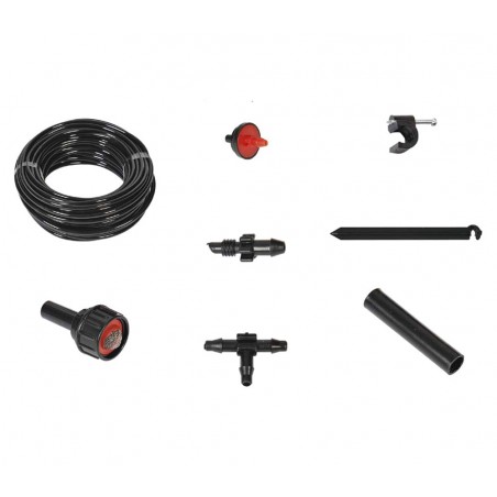 Micro kit per irrigazione con tubo da 23m completo per vaso e terra