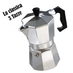 Caffettiera moka 3 tazze classica WELKHOME caffè espresso manico plastica