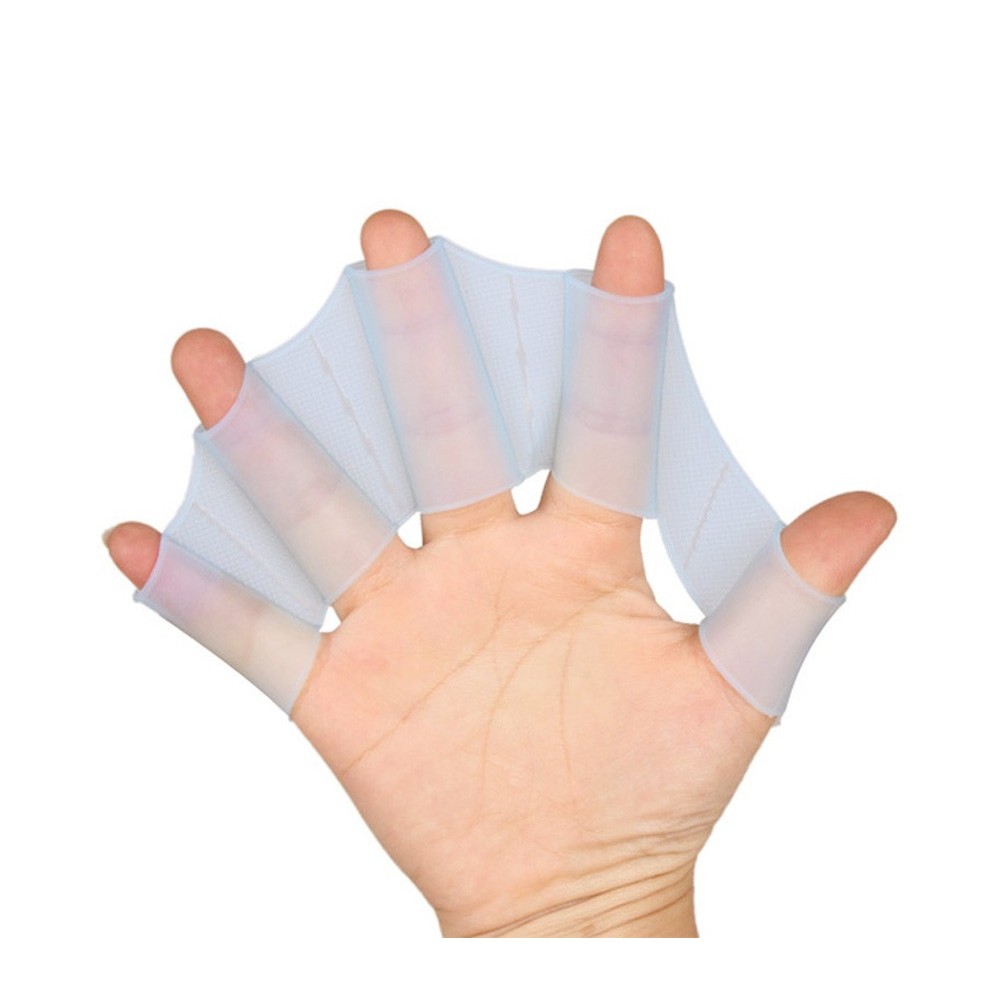 1 paio di guanti di Silicone Swim a pinne per nuotatori in silicone 3 taglie