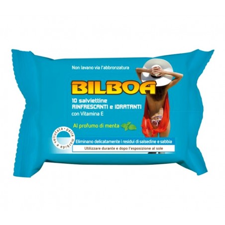Pack da 10 salviettine Bilboa rinfrescanti e idratanti durante l'esposizione