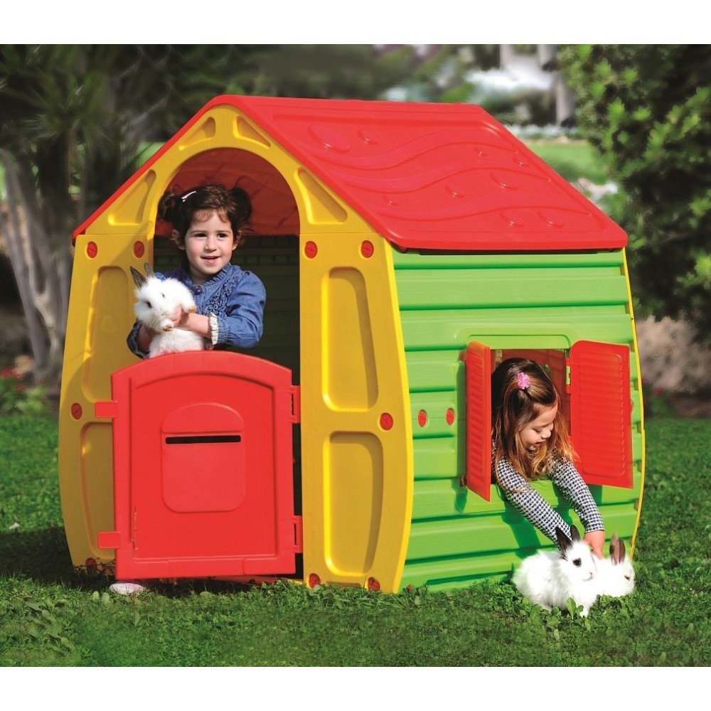 Casetta gioco 264478 Magic House interno esterno 102x90x109 cm con steccato