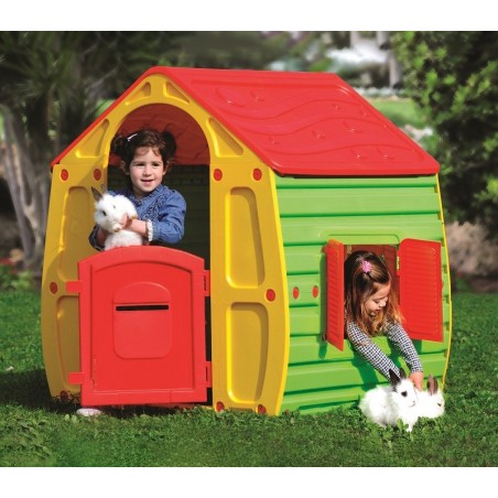 Casetta gioco 264478 Magic House interno esterno 102x90x109 cm con steccato