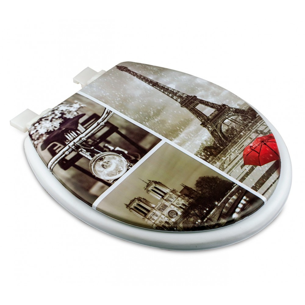 132333 Copri water con sedile universale seduta morbida coprivaso stampa Parigi