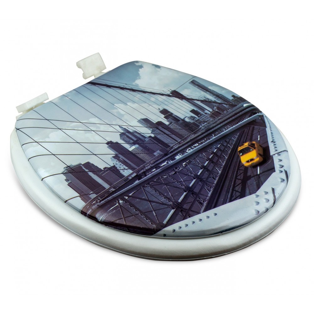 132333 Copri water con sedile universale seduta morbida stampa Taxi Giallo