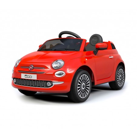 Auto bambini elettrica FIAT 500 cabrio B90106 sedile in pelle 12V telecomando