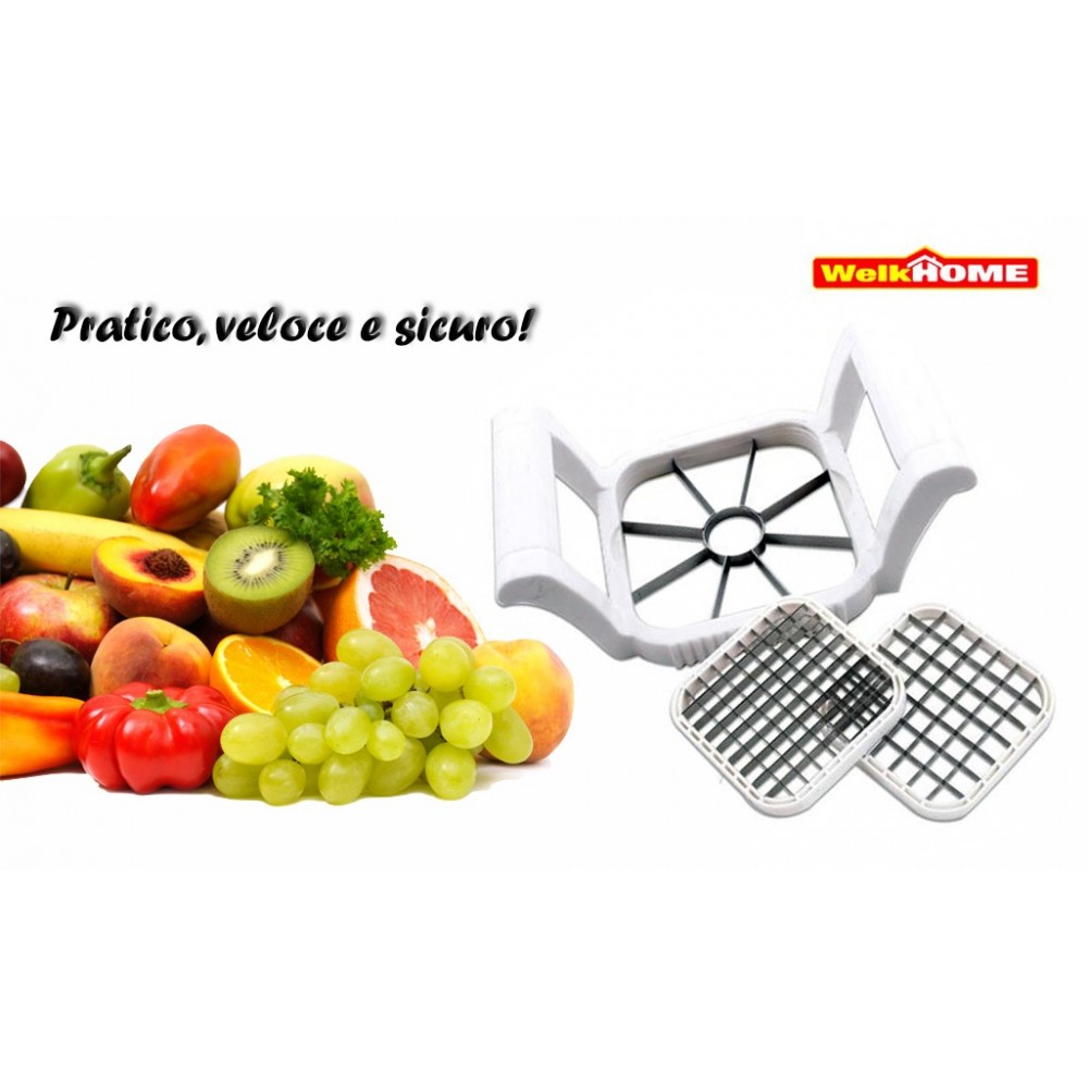 Taglia affetta mela a spicchi 3 in 1 per frutta e verdure in pochi secondi con 3 lame diversi tagli