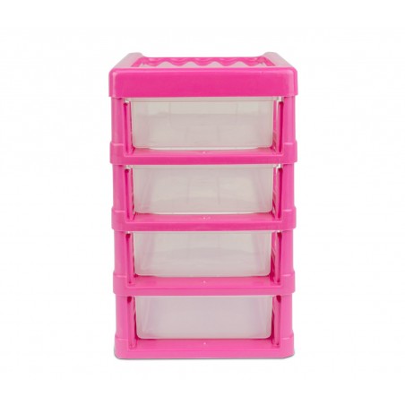 Cassettiera 4 Piani WELKHOME 213827 plastica rigida colorata 20x13x17 cm