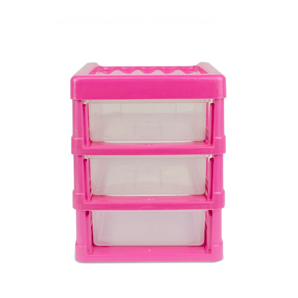 Cassettiera 3 Piani WELKHOME 213810 plastica rigida colorata 16x13x17 cm