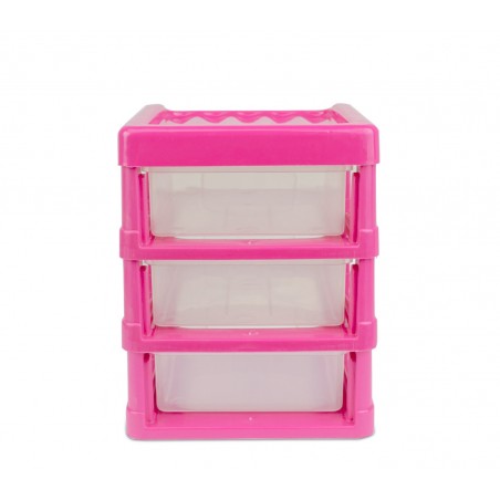 Cassettiera 3 Piani WELKHOME 213810 plastica rigida colorata 16x13x17 cm