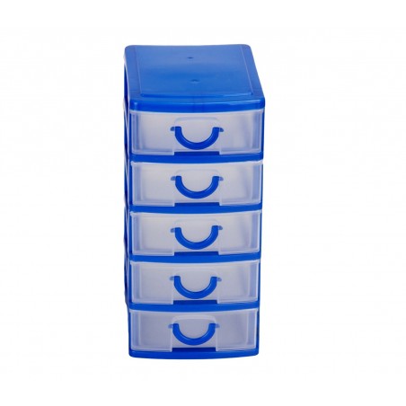 Mini Cassettiera 5 Piani 225066 plastica rigida colorata 9x13x18.5 cm