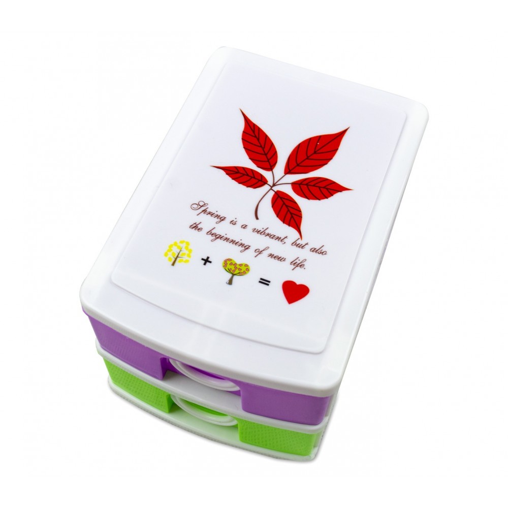 Mini Cassettiera 2 Piani Multicolor WELKHOME 391587 plastica rigida 9x13x8 cm