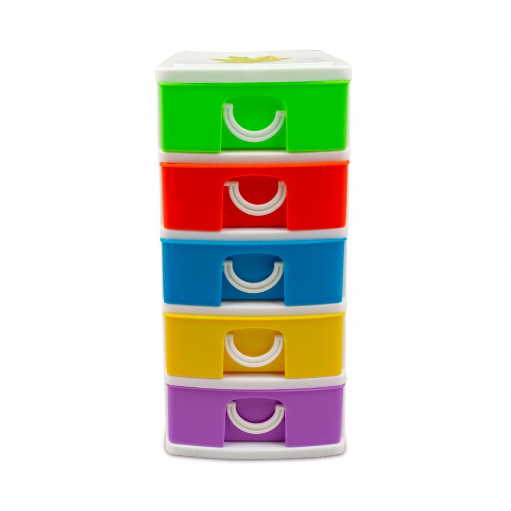 Mini Cassettiera 5 Piani Multicolor WELKHOME 391617 plastica rigida 9x13x18.5 cm