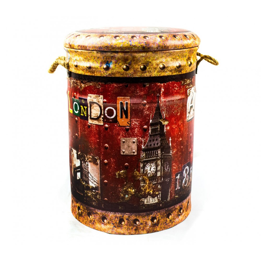 410257 Set di 3 pouf con seduta morbida fantasia LONDON 3 dimensioni