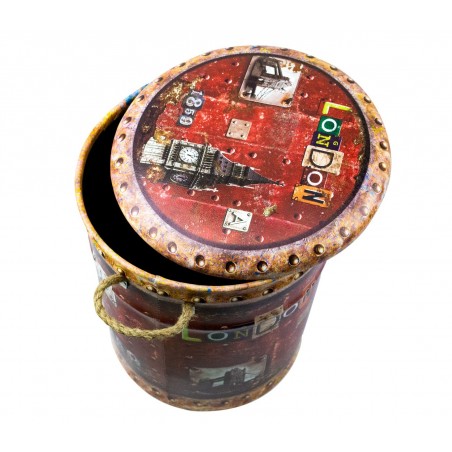 410257 Set di 3 pouf con seduta morbida fantasia LONDON 3 dimensioni