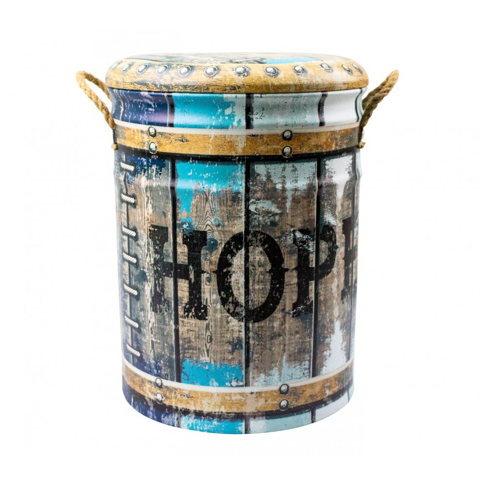 410254 Set di 3 pouf con seduta morbida fantasia HOPE 3 dimensioni