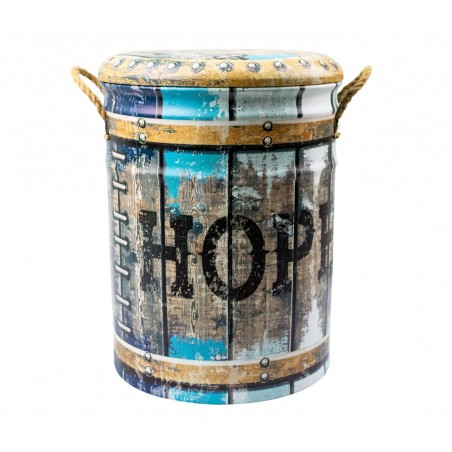 410254 Set di 3 pouf con seduta morbida fantasia HOPE 3 dimensioni