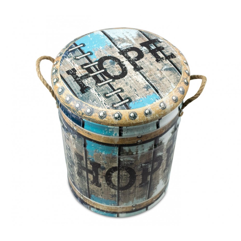 410254 Set di 3 pouf con seduta morbida fantasia HOPE 3 dimensioni