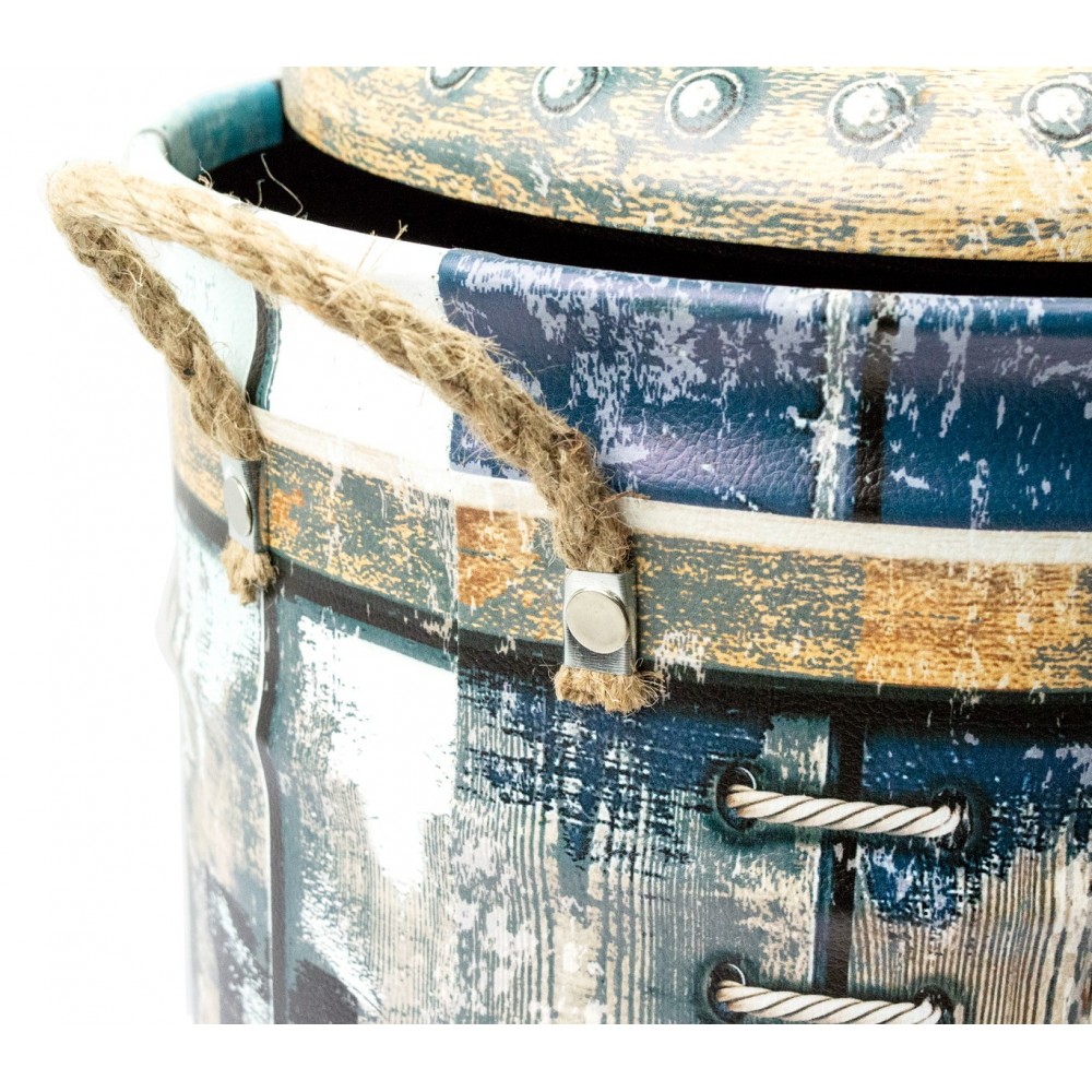 410254 Set di 3 pouf con seduta morbida fantasia HOPE 3 dimensioni