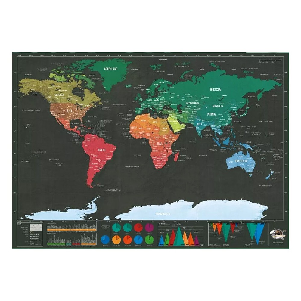 Mappamondo da grattare 182207 deluxe nera gratta i posti che hai visitato