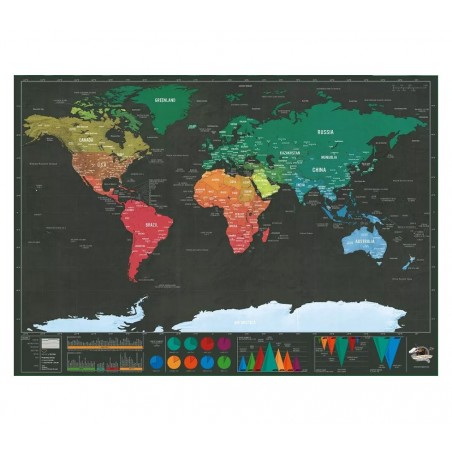 Mappamondo da grattare 182207 deluxe nera gratta i posti che hai visitato