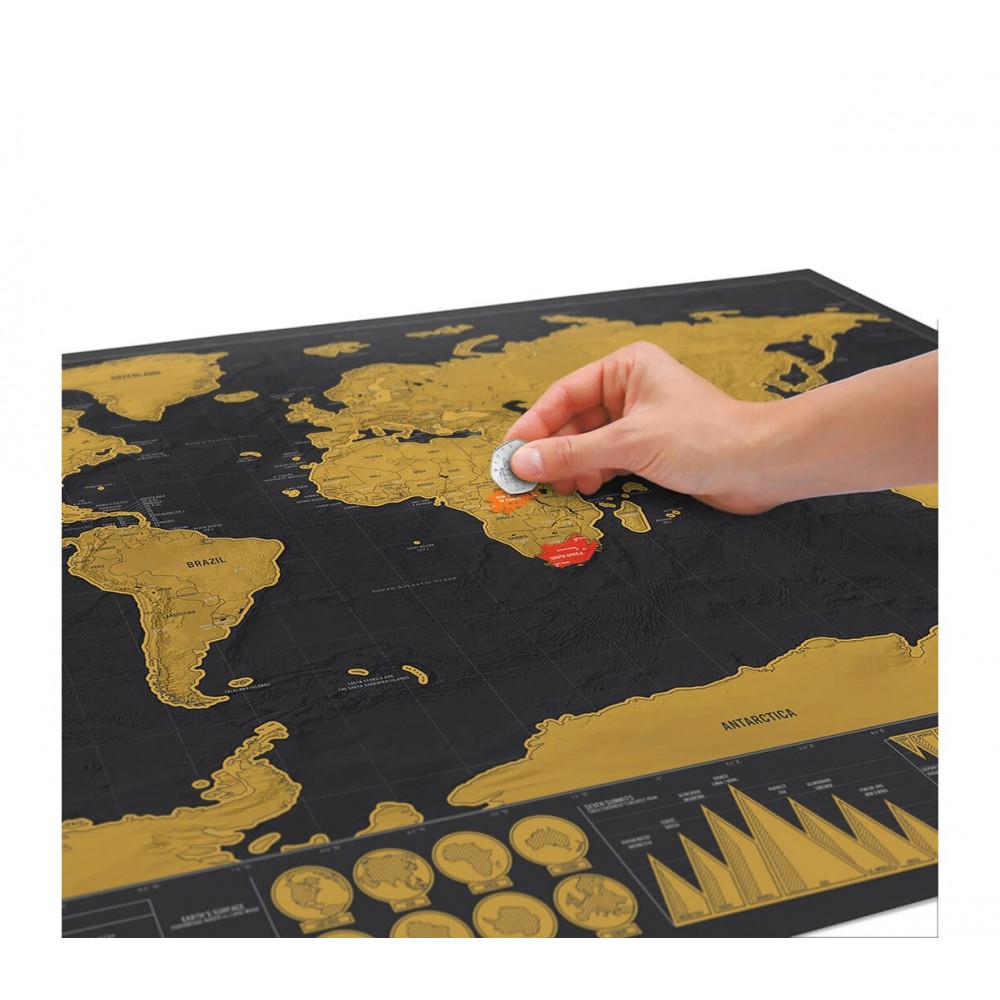 Mappamondo da grattare 182207 deluxe nera gratta i posti che hai visitato