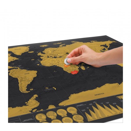 Mappamondo da grattare 182207 deluxe nera gratta i posti che hai visitato