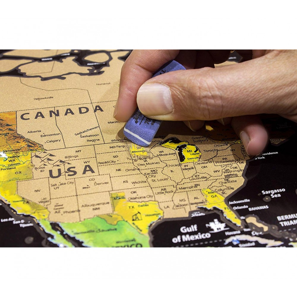 Mappamondo da grattare 182207 deluxe nera gratta i posti che hai visitato